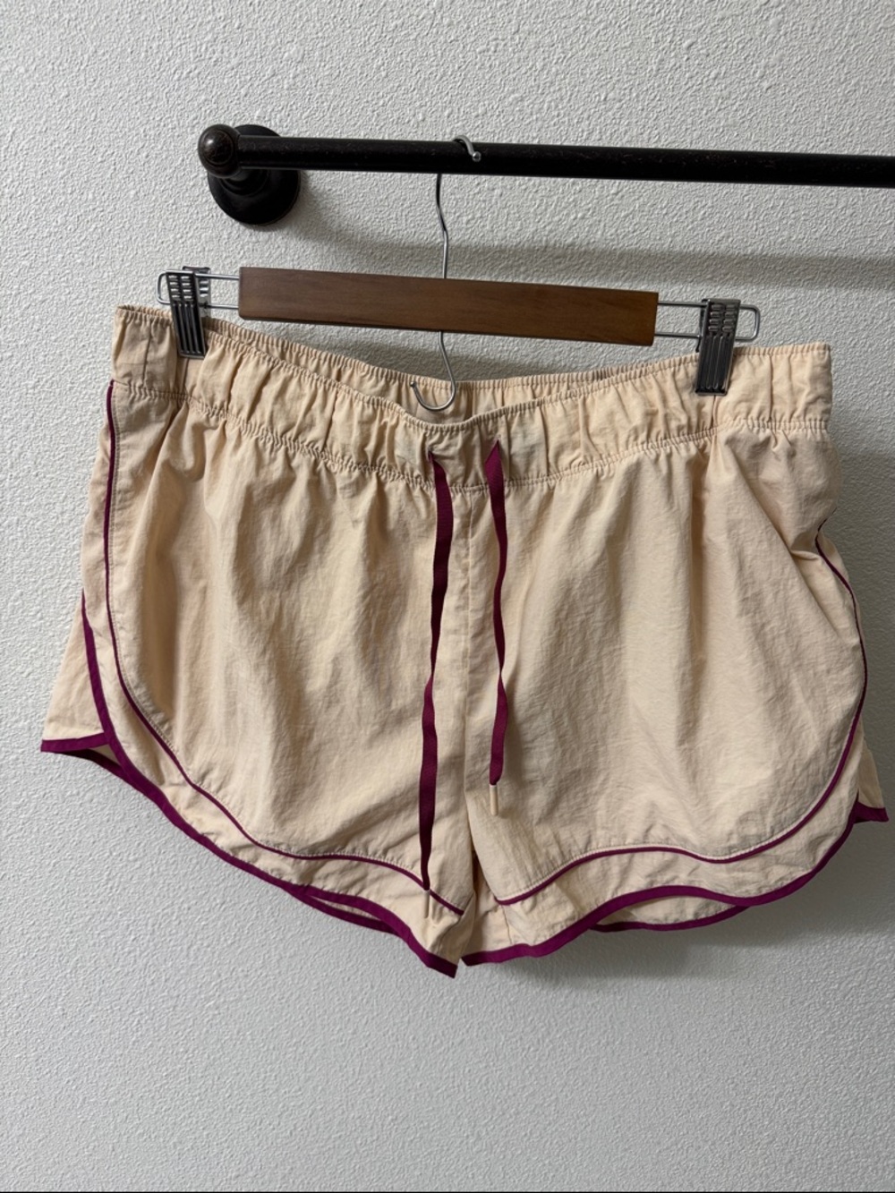 Old Navy Peach Athletic Shorts with Pink Trim - Women's Drawstring Active Shorts